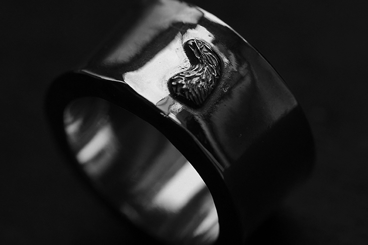Eagle Head Ring No. 24 (18K Gold Accent)