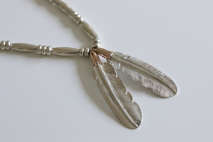 18K Eagle Head Plain Feather