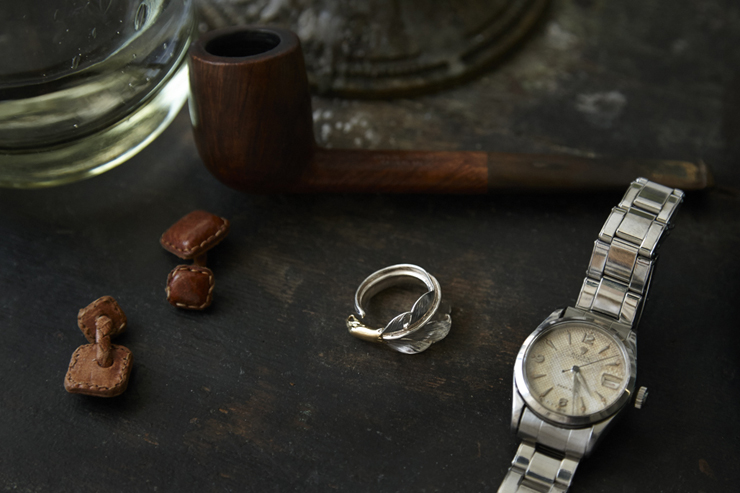 18k Eagle Head Kazekiri Feather Ring