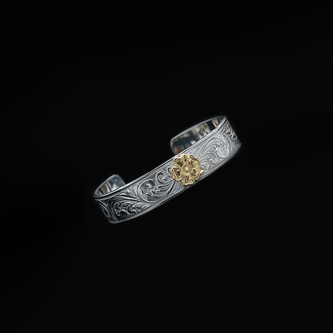 KARAKUSA ROSE BRACELET No. 130 (13mm, 18K GOLD ACCENT)