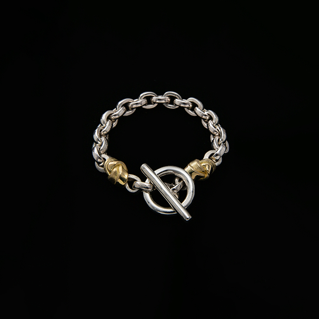 MUSUBI CHAIN BRACELET (18K GOLD ACCENTS) No. 186