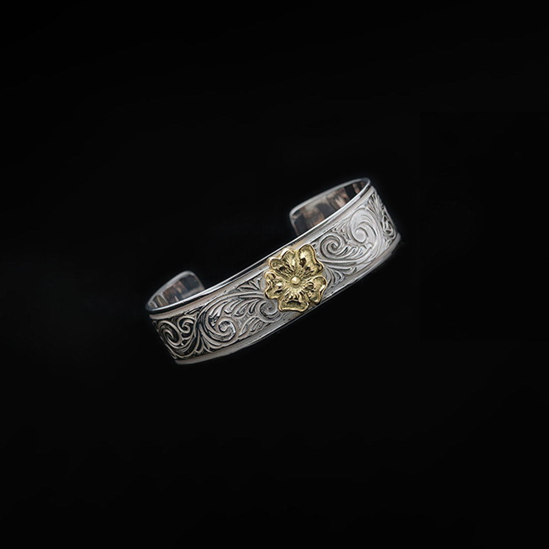 KARAKUSA ROSE BRACELET No. 211 (18mm, 18K GOLD ACCENT)