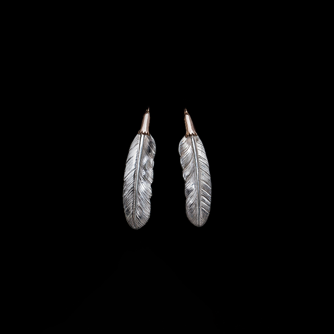 EAGLE HEAD FEATHER PENDANT No. 49 (18K ROSE GOLD ACCENT)