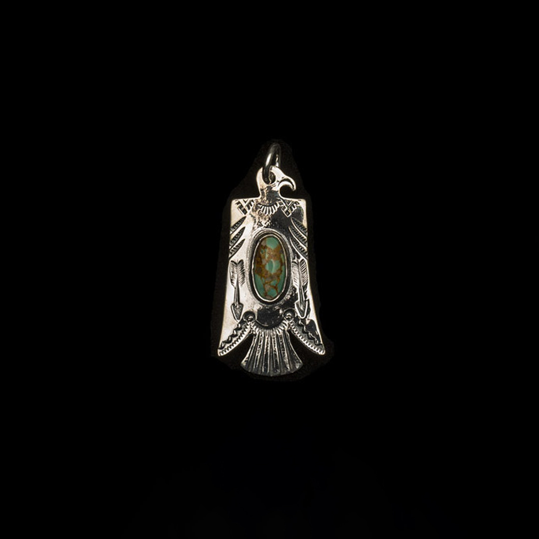 RESTING THUNDERBIRD PENDANT (ARROW, TURQUOISE)