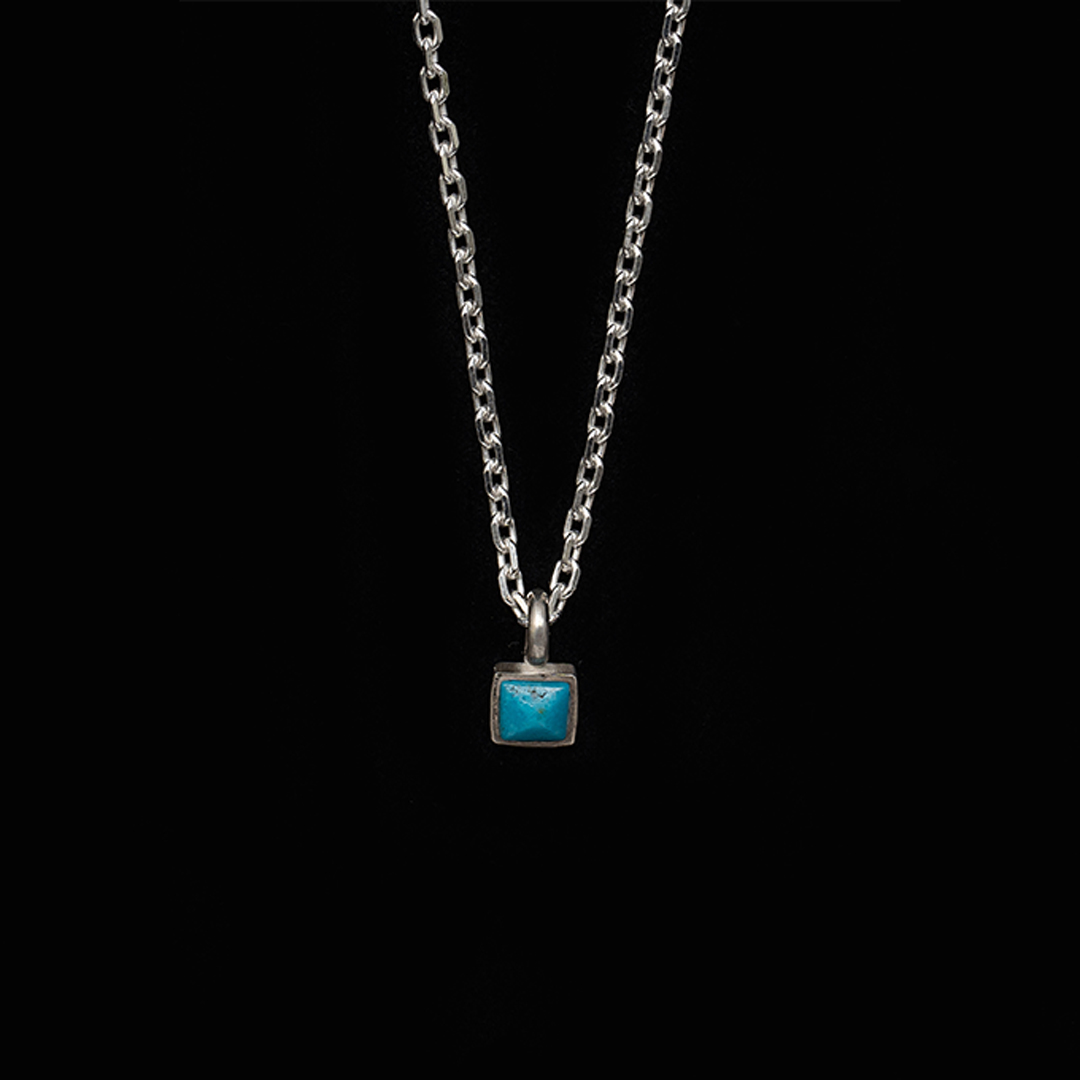 SQUARE PYRAMID TURQUOISE PENDANT