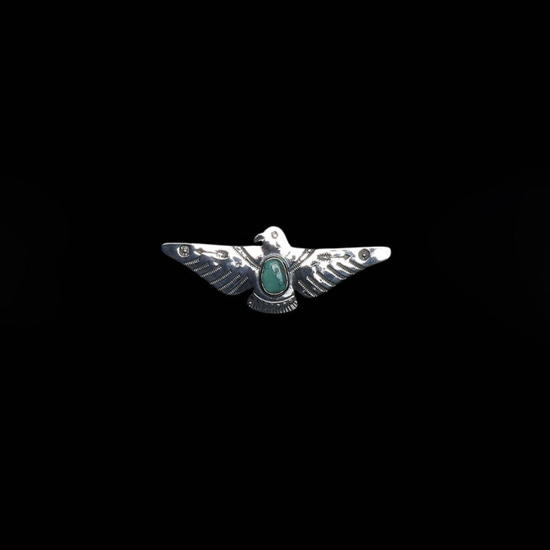 OPEN WING THUNDERIRD PIN (ARROW, TURQUOISE)