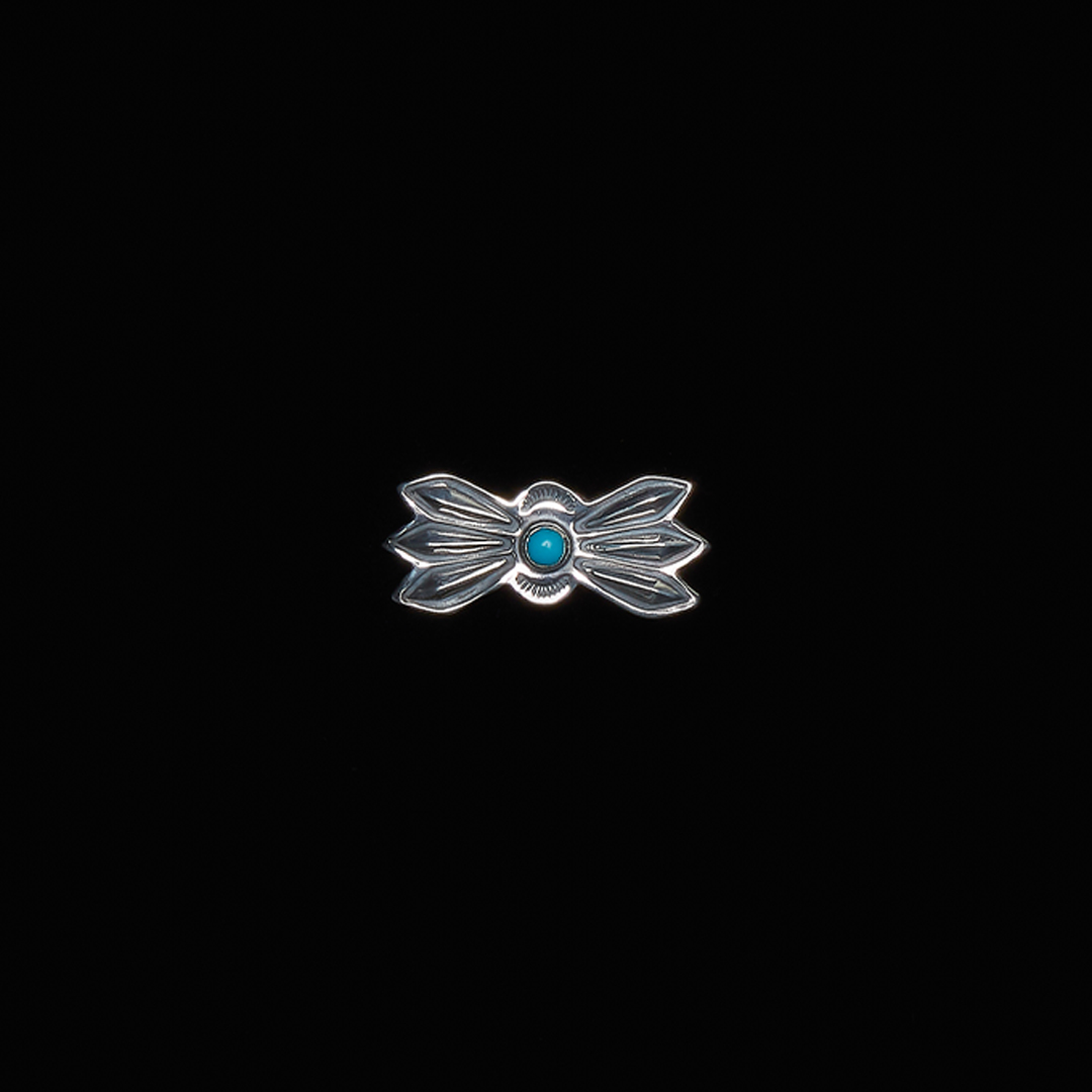 BUTTERFLY  STUD, SMALL (6 RHOMBUS, TURQUOISE)