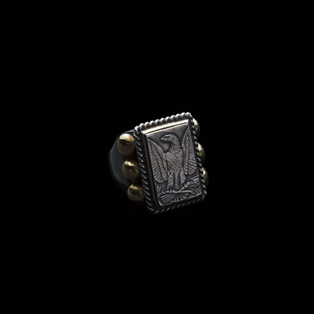 6 POINT LIBERTY RING (EAGLE, 18K GOLD ACCENTS)