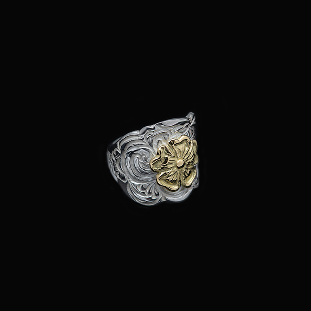 KARAKUSA ROSE RING No. 95 (18K GOLD ACCENT)