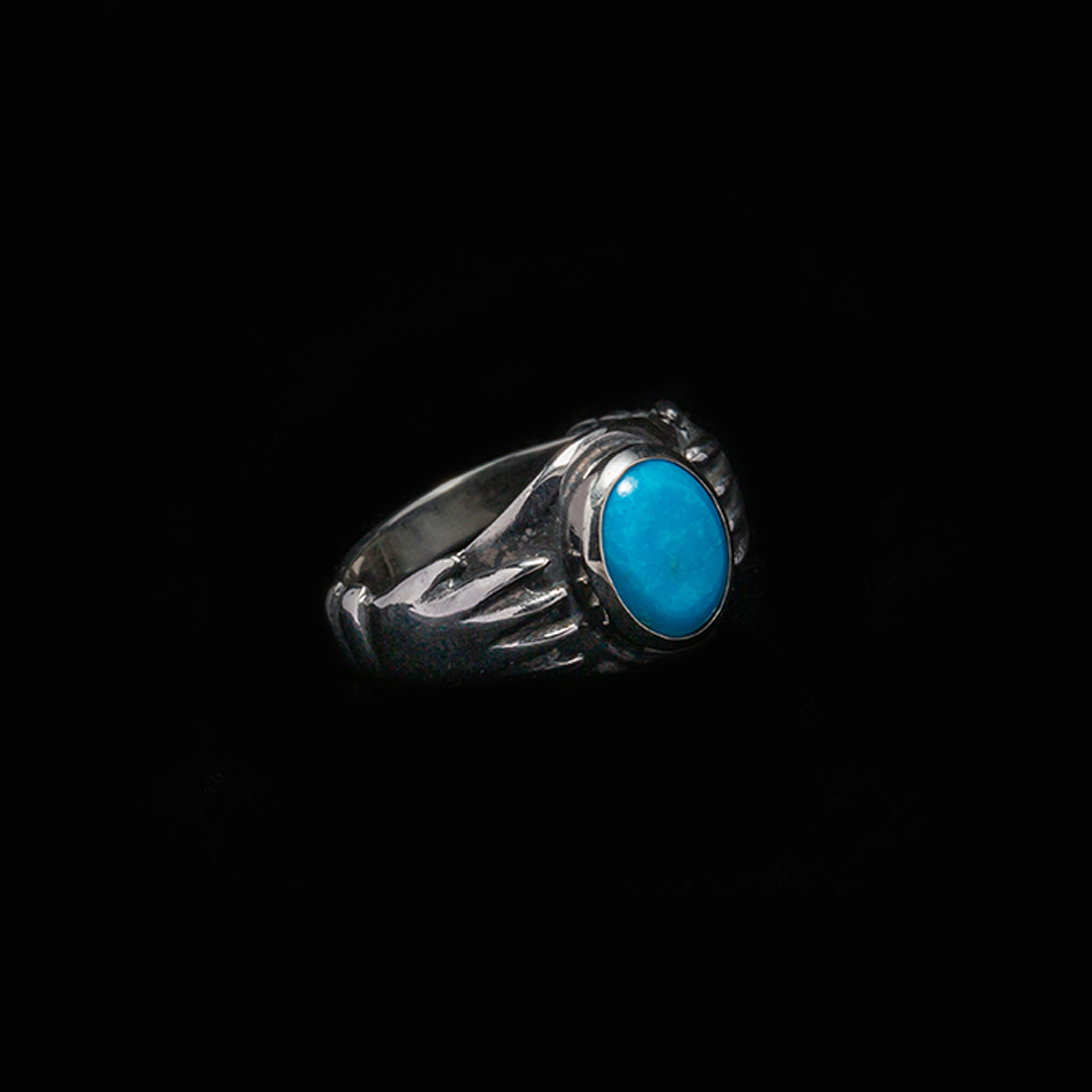 LOVE HANDS FLATTOP TURQUOISE RING